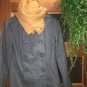 Grey Military Style Peacoat